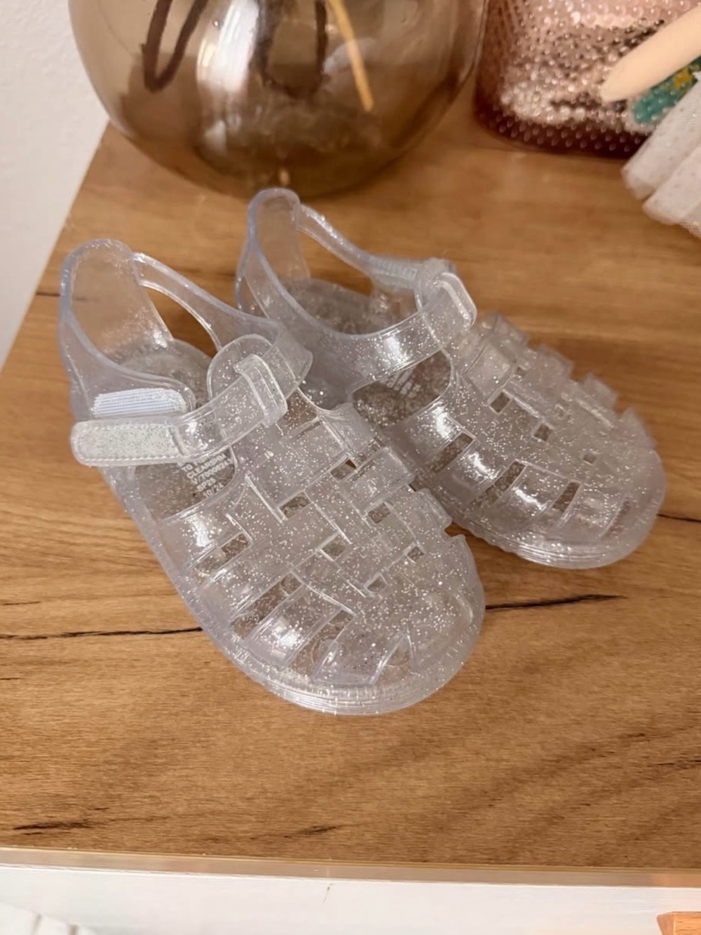 GAP toddler Clear Glitter Jelly Sandals - Sparkle Finish